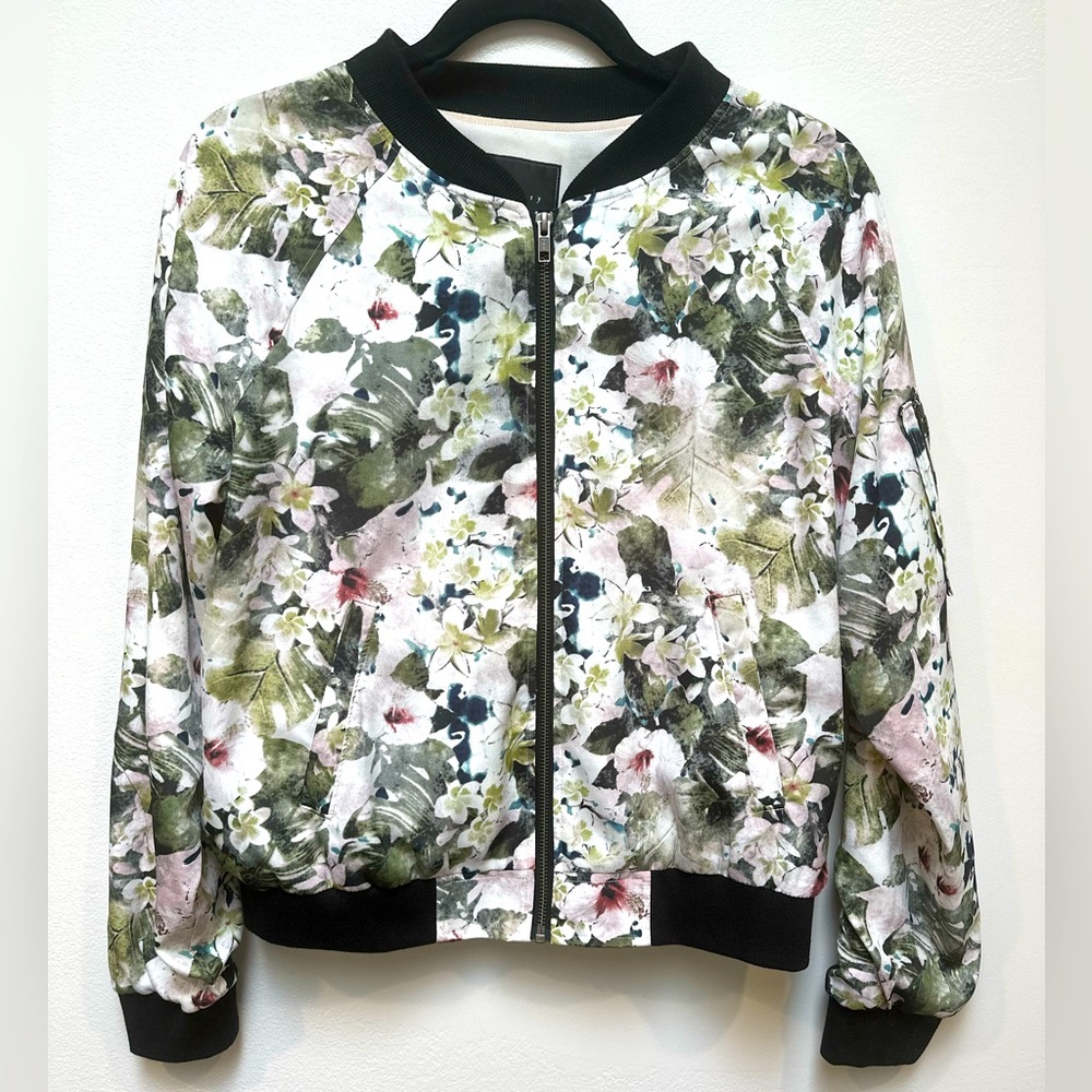 Sanctuary Floral Bomber Jacket - Size Medium